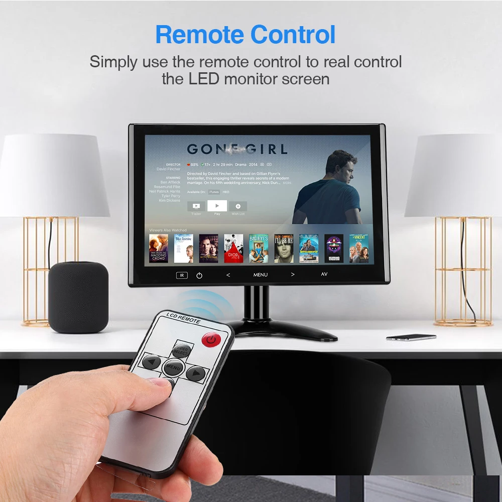 Eyoyo EM07L 7 дюймов ЖК-дисплей Экран компьютер ТВ монитор 1024X600 HDMI VGA AV Specker для