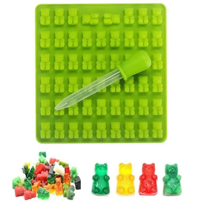 Клейкий пресс-форм Милая силиконовая форма Медведь многоразовые Мармеладные