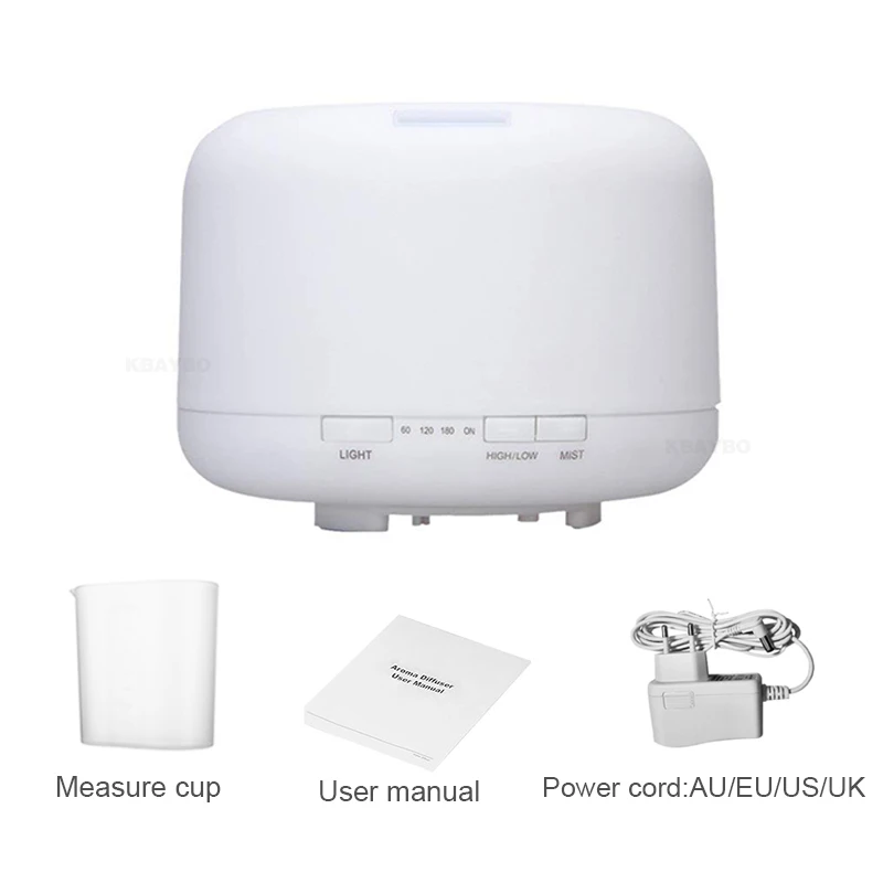 

500ML Aromatherapy Essential Oil Diffuser 7 LED Color Changing Lamps Ultrasonic Air Humidifier with 4 Timer Settings,10 Hours