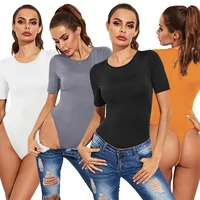 new women bodysuit bodycon summer short sleeve casual jumpsuit romper girls sexy skinny basic body thong t back tanga outfit