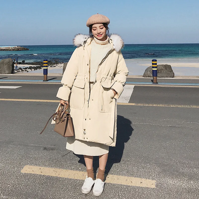 Женская Длинная зимняя парка с длинным рукавом пальто капюшоном и куртки модная