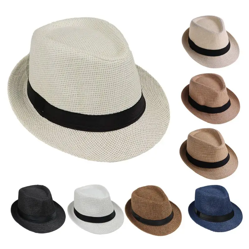 2020 новая детская летняя пляжная соломенная шляпа джаз Панама Трилби фетровая