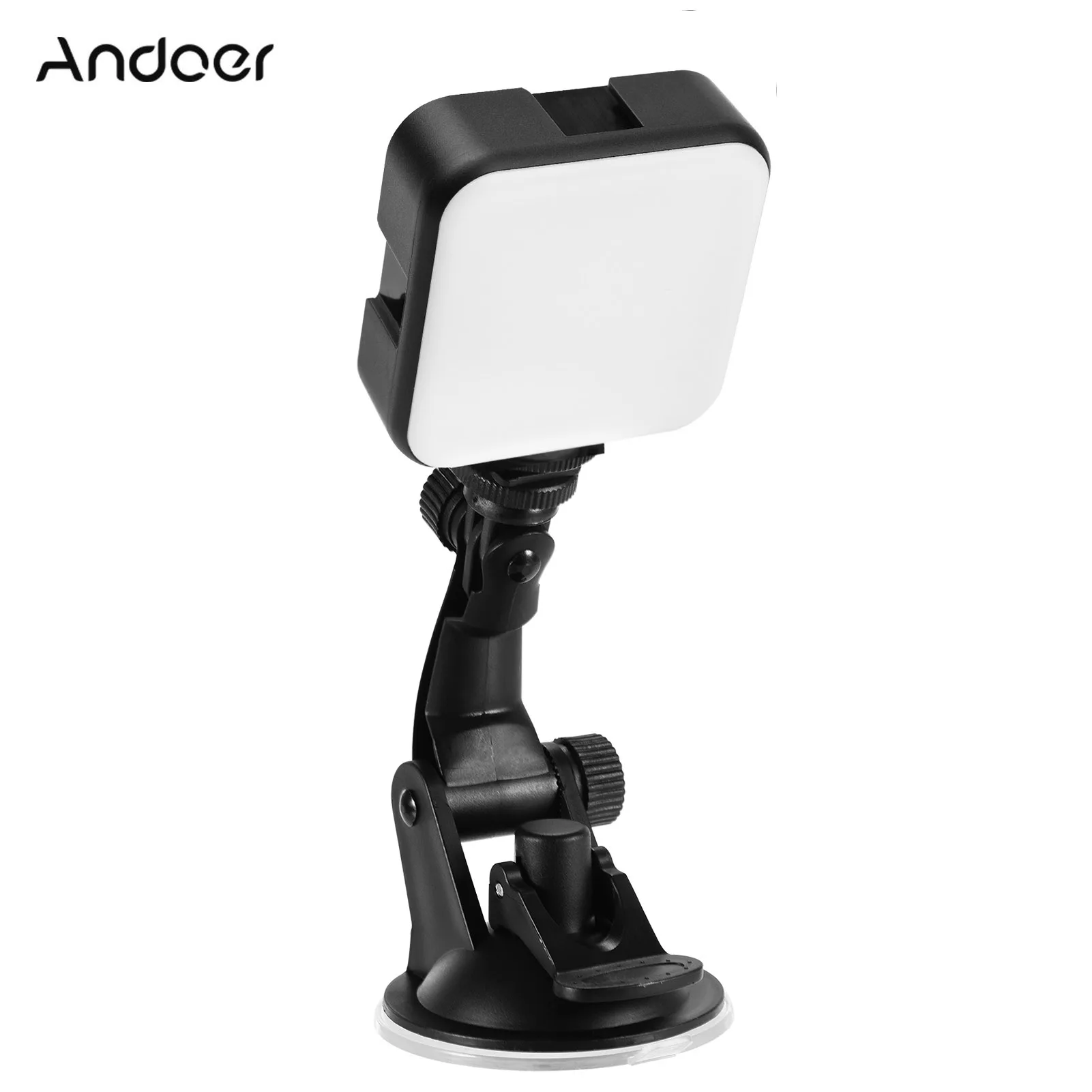 

Andoer W36 миниатюрная Светодиодная лампа для видеосъемки 4 Вт 5600K 5 уровней яркости встроенная аккумуляторная батарея 3 крепления для холодного ...