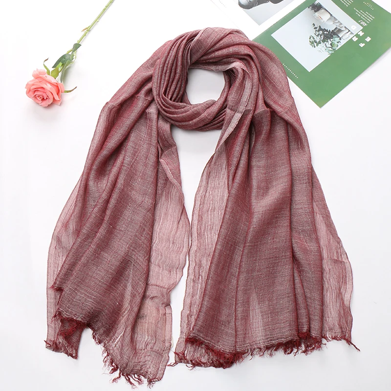 

Новые Мягкие льняные шарф хиджаб хлопок Модная шаль-накидка, большой размер, из пашмины, с кисточками, сплошной цвет, закрытая повязка на гол...