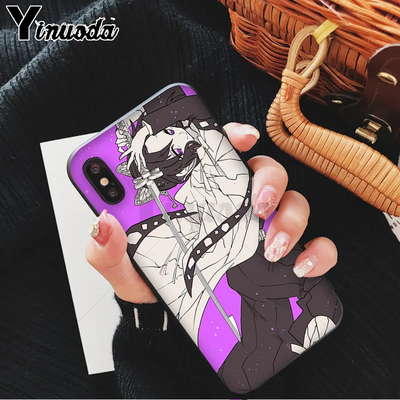 Yinuoda demon slayer kimetsu no yaiba TPU Мягкий силиконовый черный чехол для телефона iPhone 8 7 6S Plus X XS MAX 5 5S SE XR 11 11pro