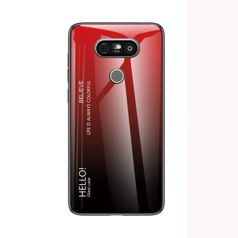 5 Чехол для телефона LG G8 G7 G6 G5 закаленное стекло противоударный чехол для LG G5 G6 G7 G8 градиентный цвет глянцевое стекло защитный чехол - Цвет: 5