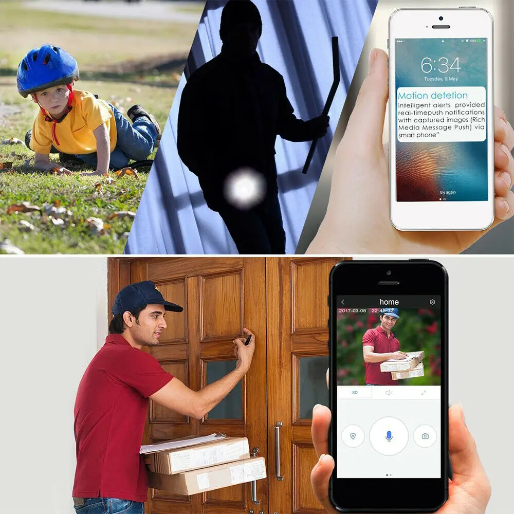 HD 1080P WIFI IP мини камера беспроводная домашняя безопасность 2.0MP CCTV ИК Ночное Видение