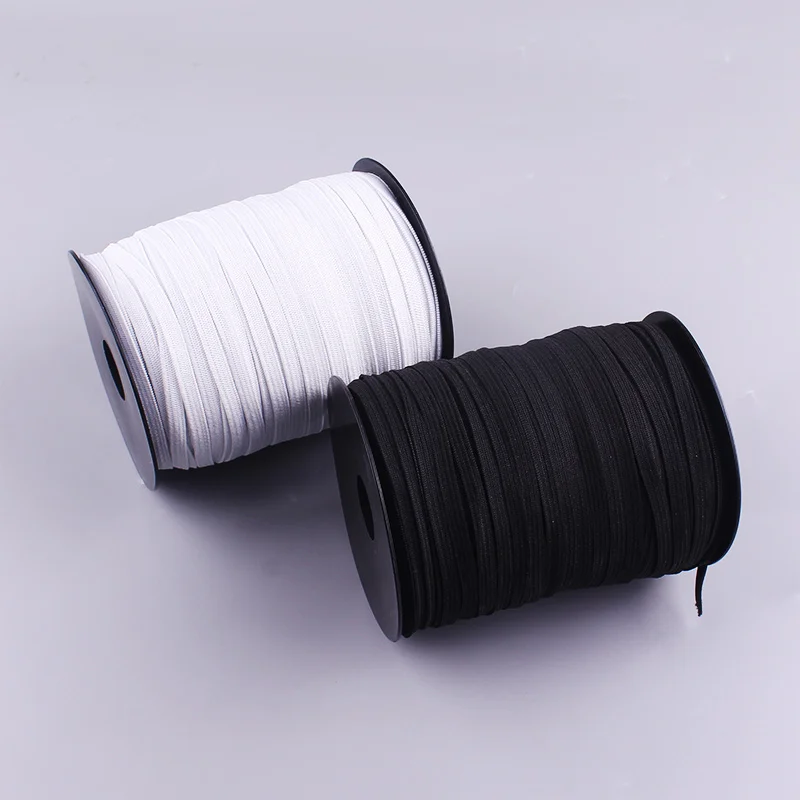 Эластичная лента из спандекса ширина 3 мм/6 мм 5 ярдов белый черный для шитья