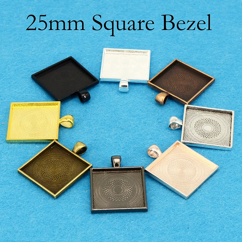 500 шт.-1 дюймовые квадратные заготовки для подвесок 25 мм квадратный подвесной