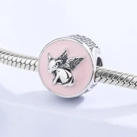 high quality cartoon pink dumbo 925 sterling silver diy jewelry accessories wholesale custom gift for children and girls