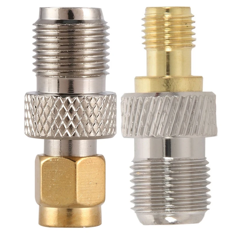 

2 Pcs Silver RF Coaxial Coax Adapter: 1 Pcs RP-SMA Male To F Female & 1 Pcs SMA Female To F Female