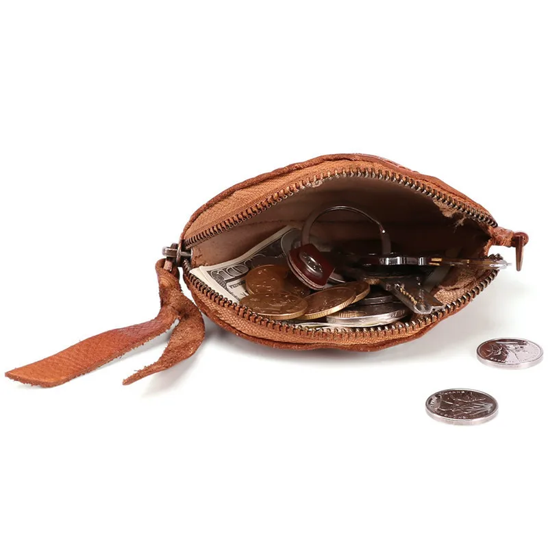 LEACOOL 100% натуральная кожа кошелек для монет Винтажный дизайн Индивидуальный