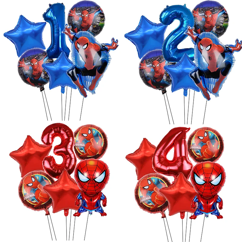 

6pcs/lot Disney Spiderman Helium Foil Balloon 32inch Baby Shower Decor Birthday Party Decoration boys Kids Toys Gift Air Globos