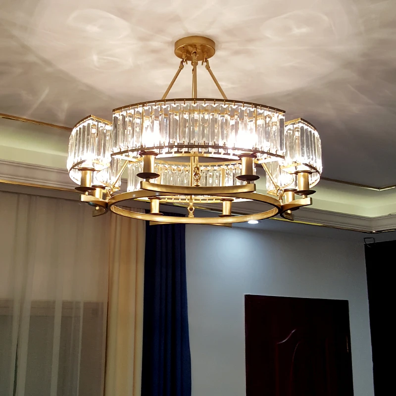 

luxury crystal lights Nordic light luxury living room pendant lights hotel western restaurant villa lamp K9 led lamp LB41510