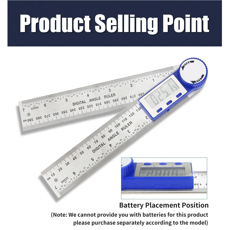 Цифровой транспортир угловой Гониометр электронная фотолинейка металлическая