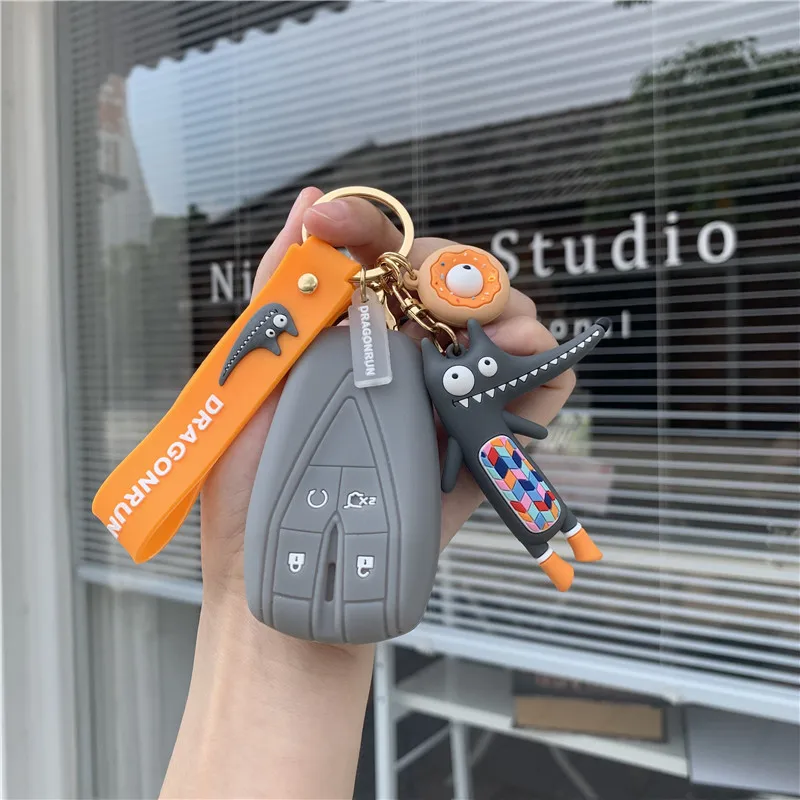

Cartoon Car Key Case Full Cover Shell For Changan CS35PLUS CS55PLUS CS75PLUS 2019-2020 Keychain accessories pendant