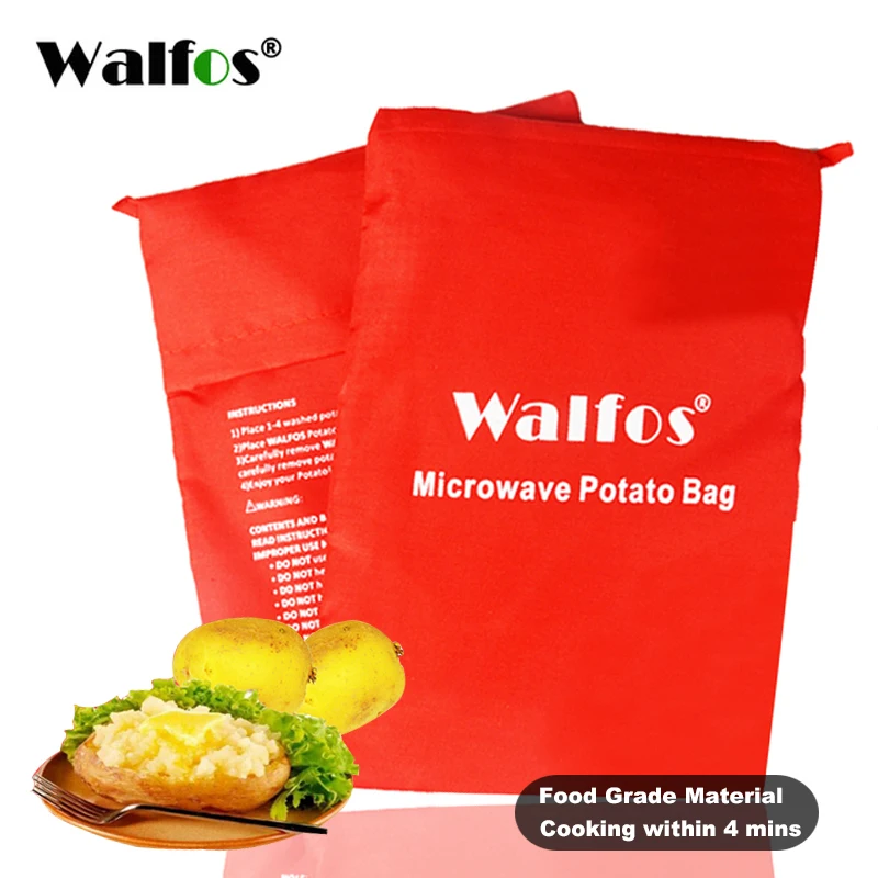 WALFOS 1 шт. моющийся микроволновый мешок для картофеля для духовки быстро(повара 4 картофеля сразу) паровой мешок в 4 минуты легкая готовка
