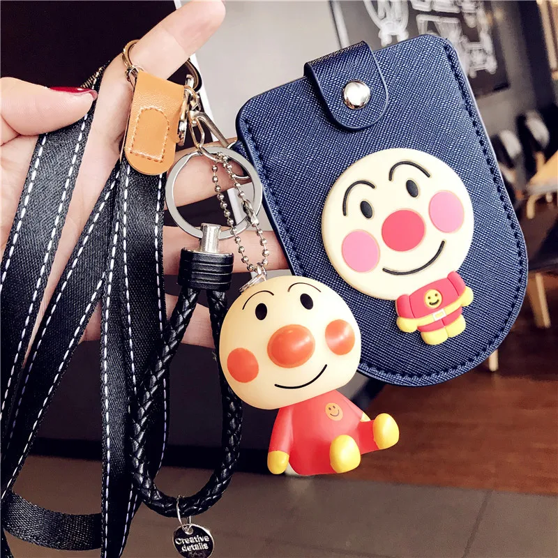 

Creative Cute Keychinas Accessories Anime Bank Credit ID Card Cover Women Travel Bank Bus Credit Card Keyring Key Chains
