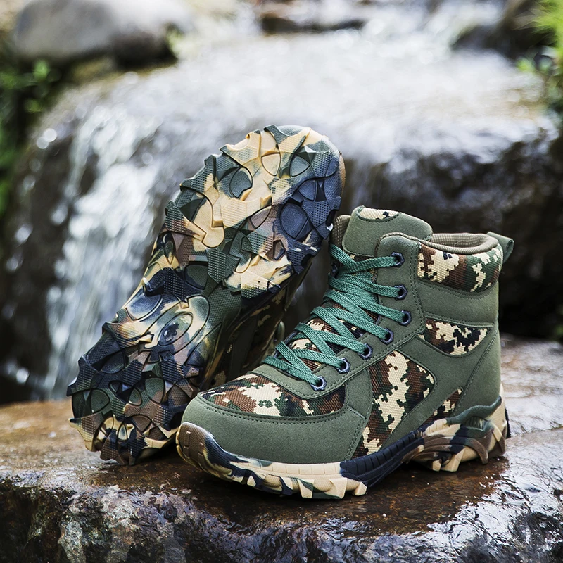 Мужские Зимние ботильоны из шерсти водонепроницаемые Нескользящие камуфляжные