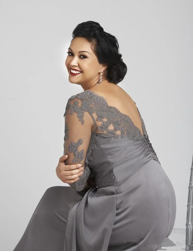 С низким вырезом на спине размера плюс серого цвета для мамы Обувь под свадебное платье невесты 3/4 с длинным