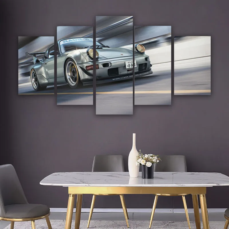 

Porsche 964 Japanese modified JDM widebody supercar 5pcs family poster wall painting wall chart home living room decoration gift