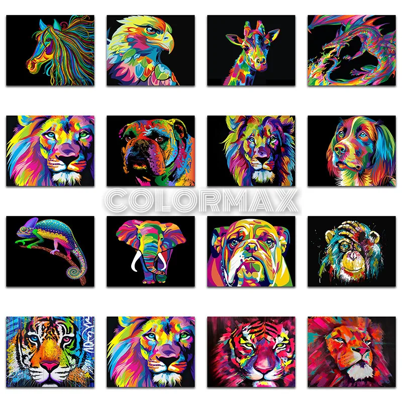 5D DIY Алмазная картина кошка мультфильм Животные тигр лев собака полная