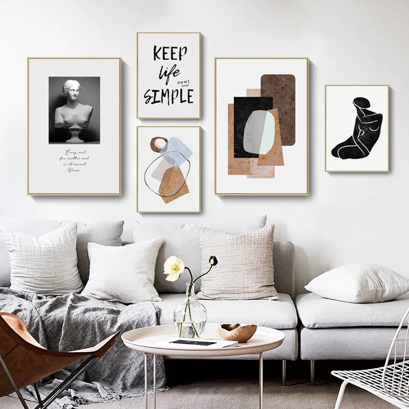 

Home decor Scandinavian decorative posters retro geometry abstract wall art pictures for living room