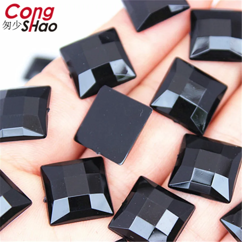 50 шт. 14 мм квадратной формы красочные акриловые Стразы AB для самостоятельной