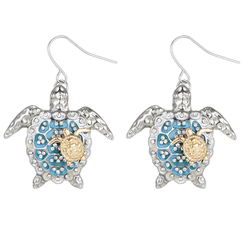 Серьги-гвоздики в виде морской черепахи женские милые индивидуальные ювелирные