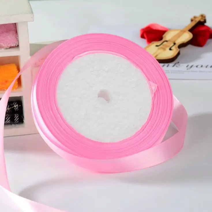(25 ярдов/рулон) 1/2 &quot(12 мм) атласная лента с одним лицом Полиэстеровая для