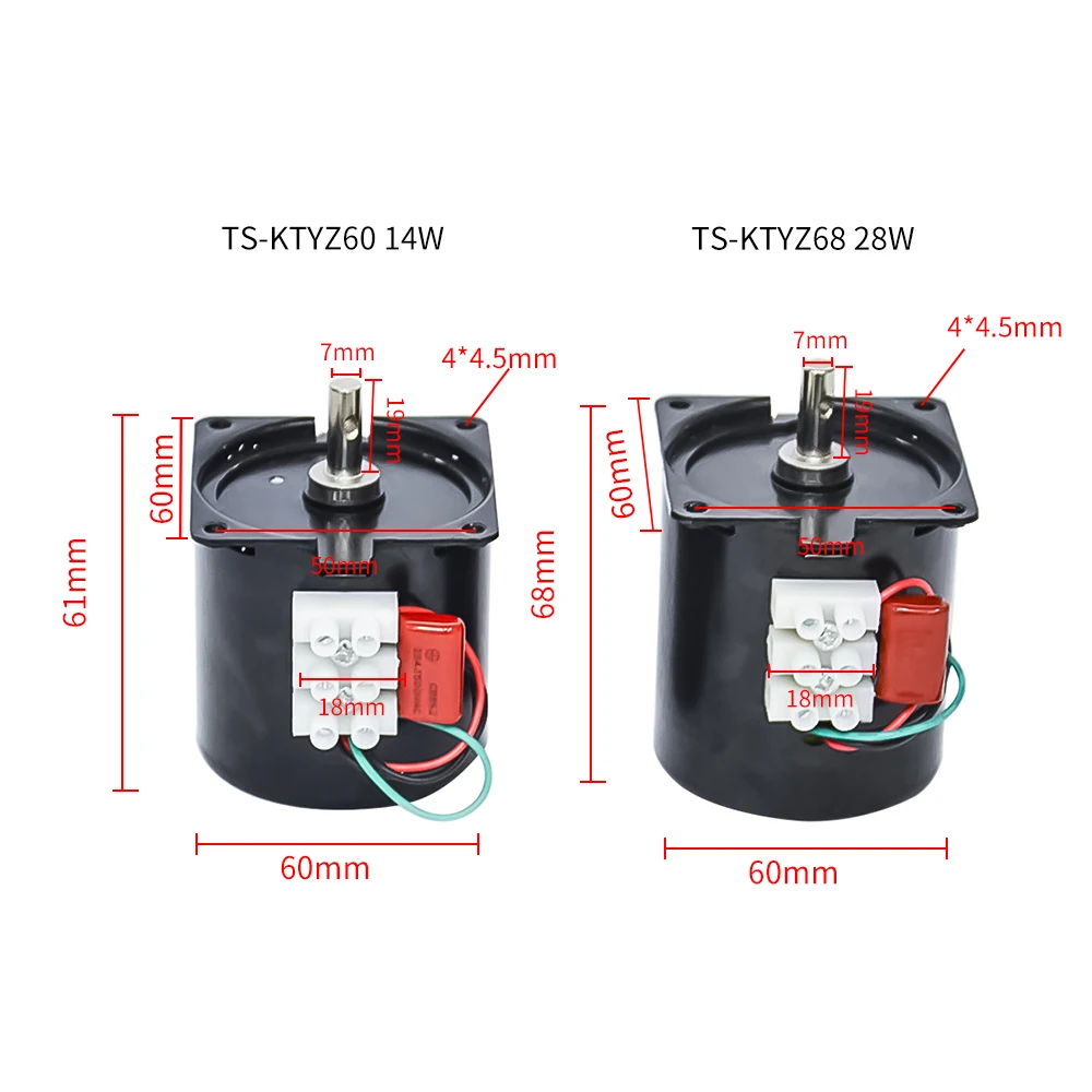 

60KTYZ Permanent magnet synchronous motor slow forward and reverse motor AC 220V gear reduction motor miniature