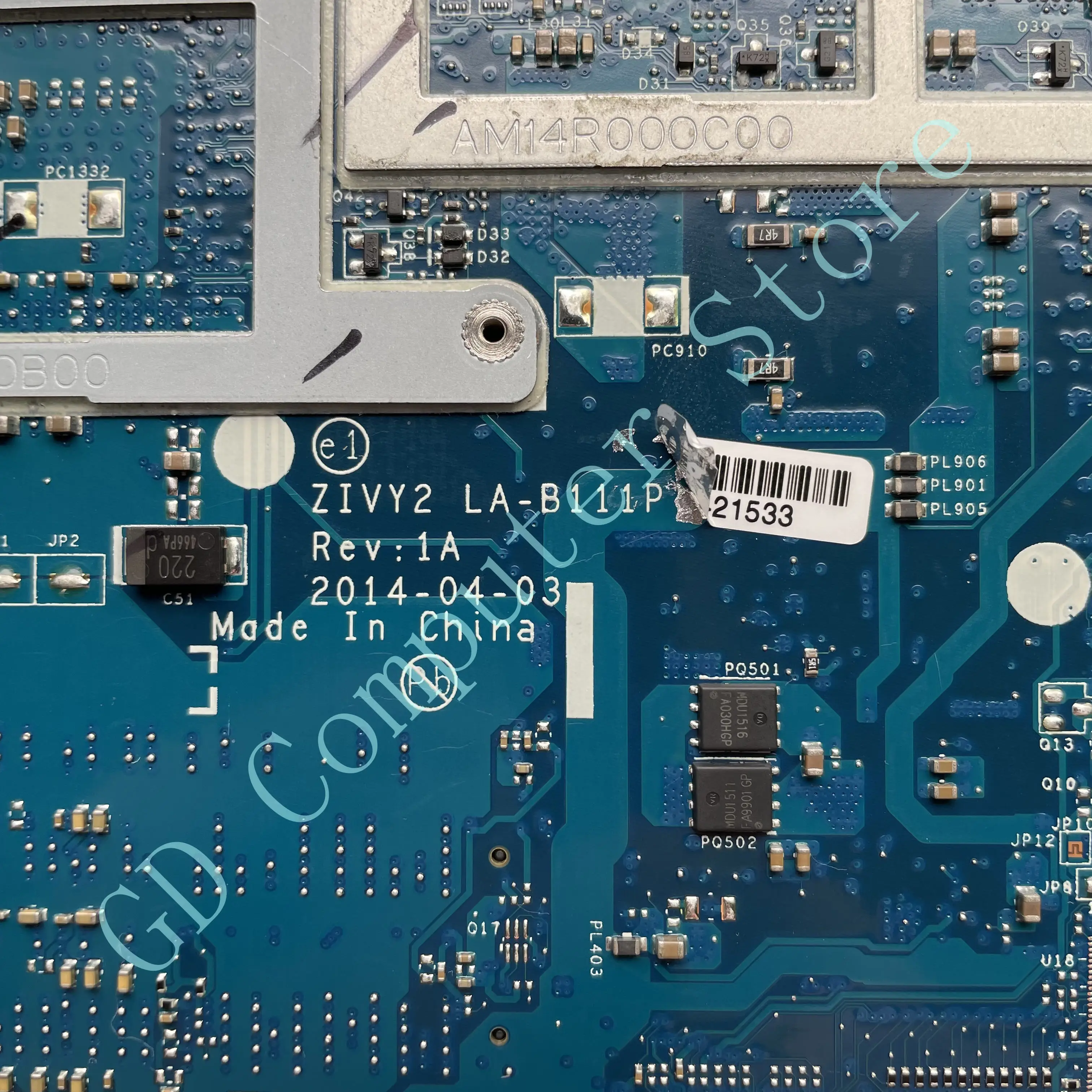 GD оригинальная материнская плата для ноутбука Lenovo модель 5B20F78873 с оригинальным