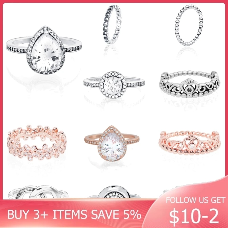 Аутентичные Серебряный цвет тиара корона принцессы Сверкающее Сердце Любви CZ