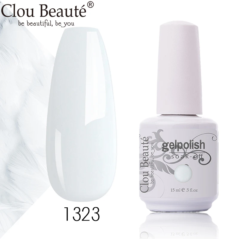 Clou Beaute молочно белый цветной светильник серии цвета замочить УФ гель для ногтей