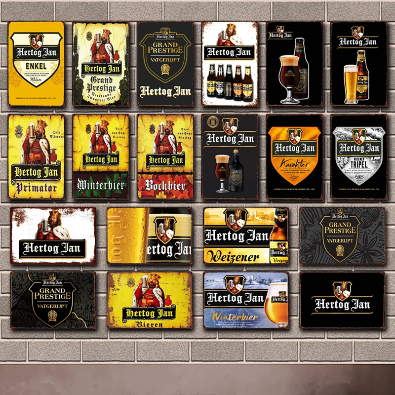

[ Kelly66 ] Hertog Jan Blonde Belgian Vintage beer Tin Art Metal Sign Home Man Cave Bar Pub Decor Painting 20*30 CM Size JT-71