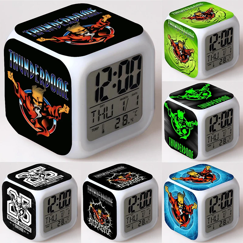 Thunderdome Led Clock 7 Color Flash Digital Alarm Clocks Kids Birthday Gifts Night Light Bedroom Clock Reloj Despertador