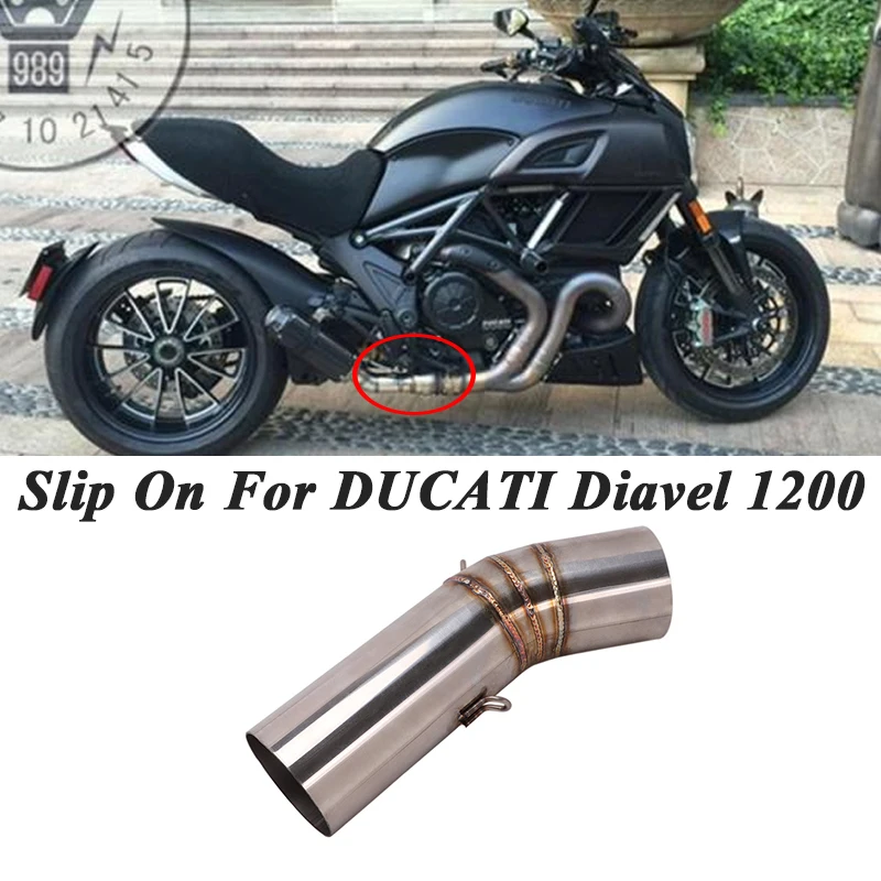 

Слипоны для DUCATI DIAVEL 1200 мотоцикл 60 мм 51 мм выхлопная труба с модифицированным соединением средней трубы без глушителя