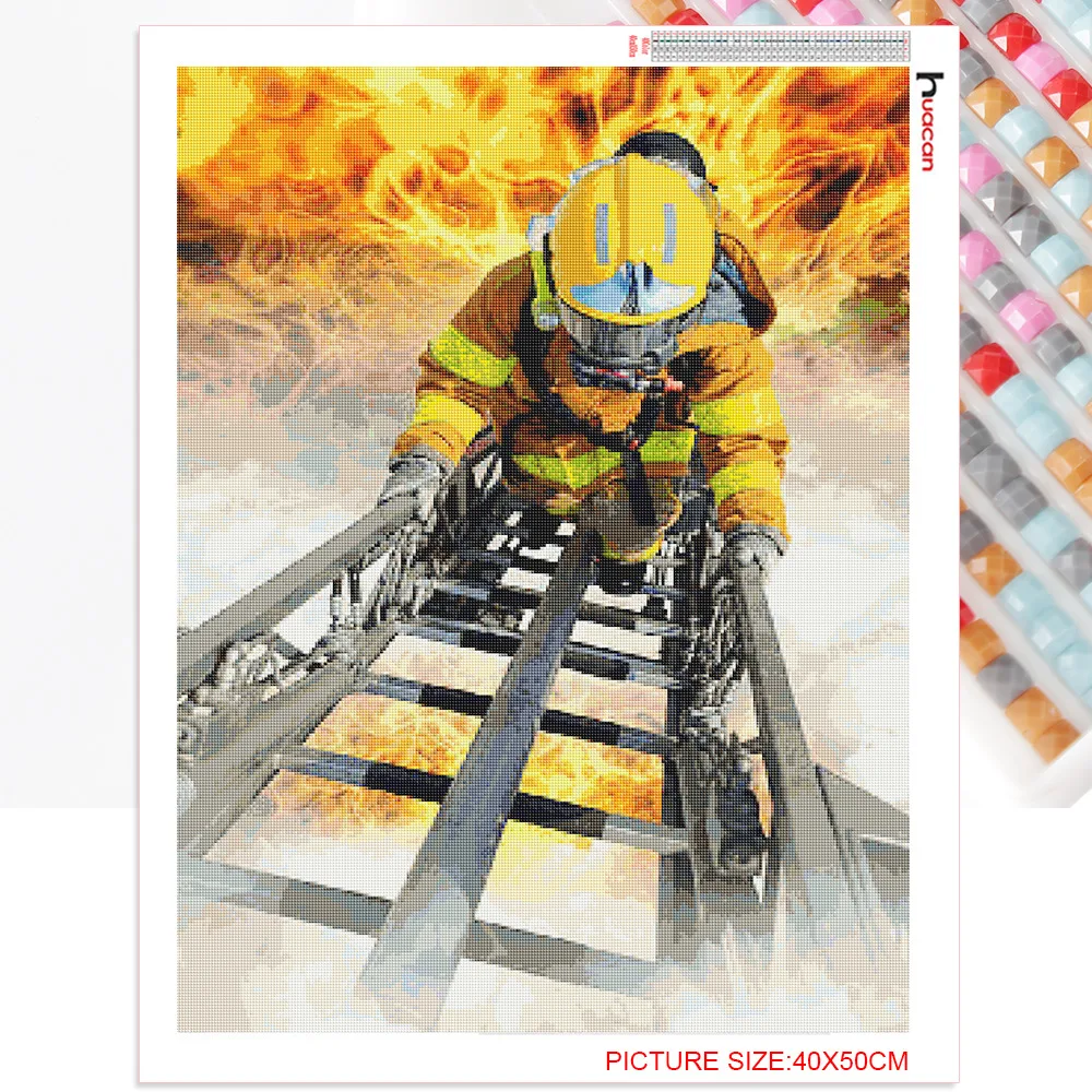 Алмазная вышивка Huacan полноэкранная картина Пожарная служба Новые квадратные