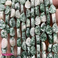 natural multicolor stone spacer loose beads high quality 8x11mm carve leaves shape diy gem beads jewelry making 32pcs a3698