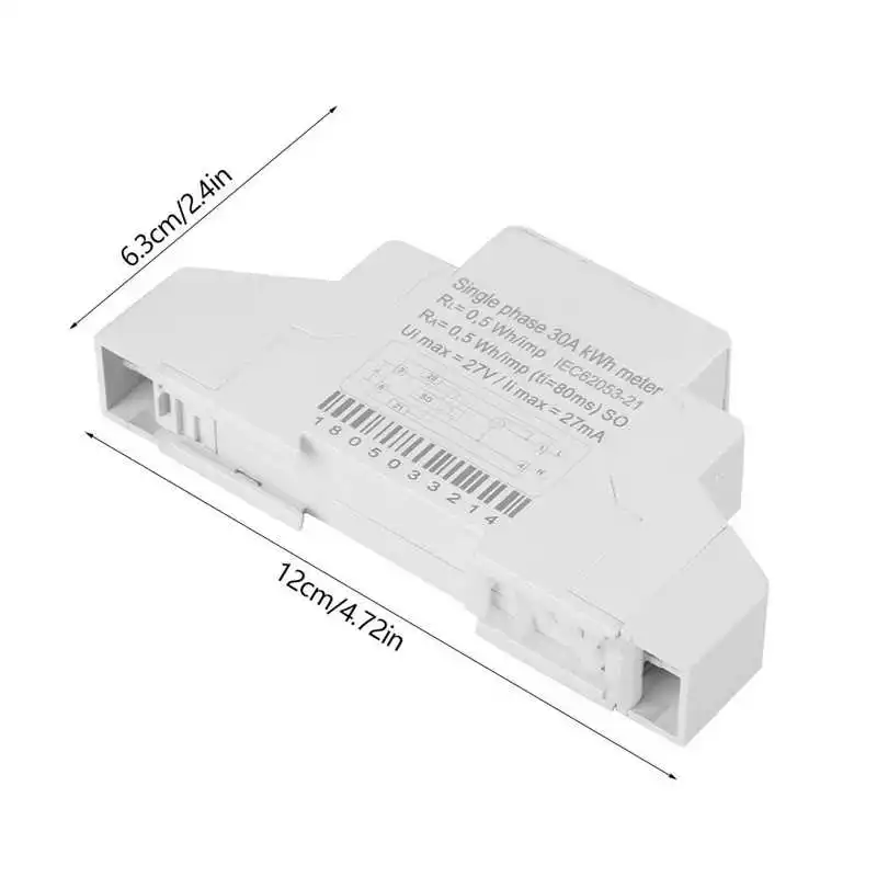 

Energy Meter 220V 5(30)A Digital 1 Phase 2 Wire 1P DIN Rail Electric Meter Electronic KWh Meter Electric Meter