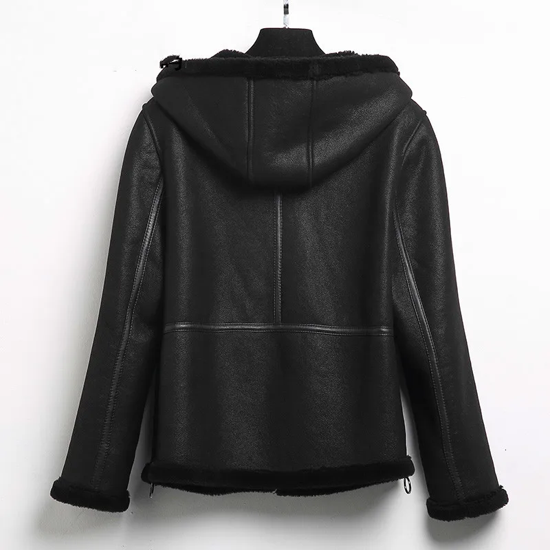 Женская кожаная дубленка FG17018 YY1049 зимняя куртка из натуральной овчины пальто