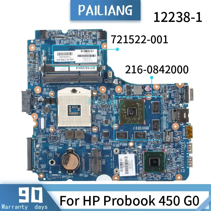 Материнская плата PAILIANG для ноутбука HP Probook 450 G0 материнская 12238-1 724330-601 721522 Core HM75