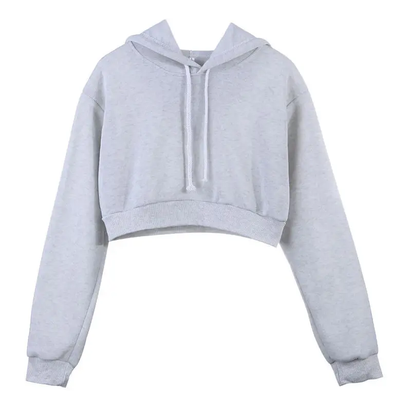 

NEW Women Cat Ear Hoodie Jumper Pullovers Cropped Short Sports Sweatshirt Tops Fashion Casual Wear