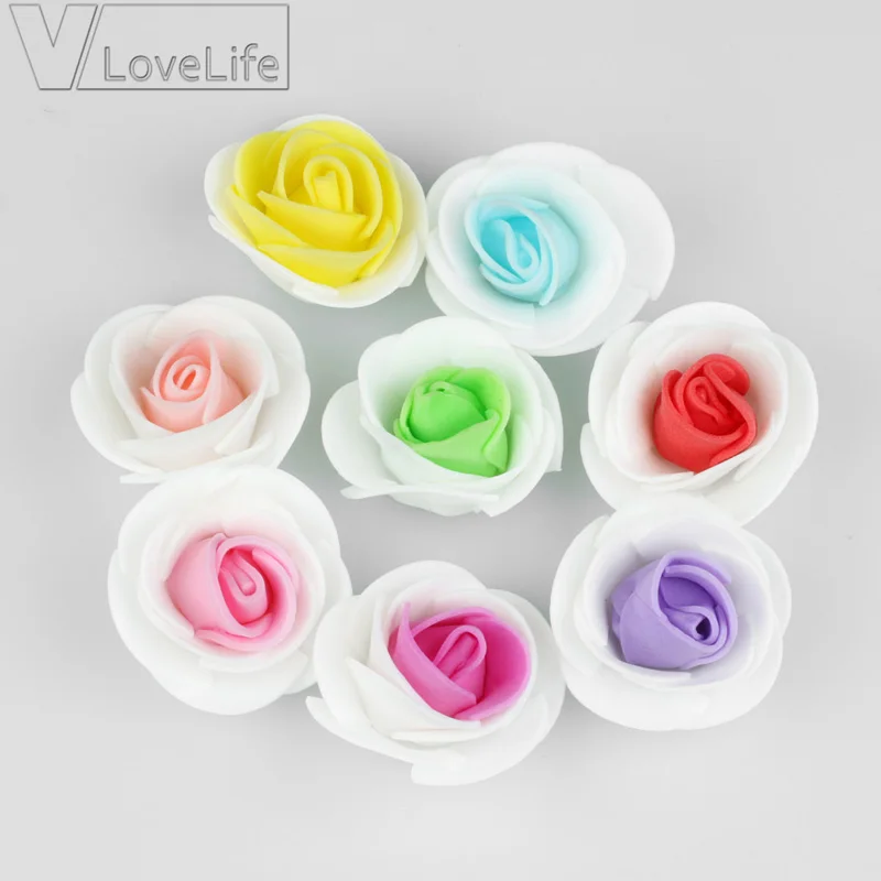 30 шт./лот сделай сам 4 см голова розы цветы ручной работы из пены искусственная