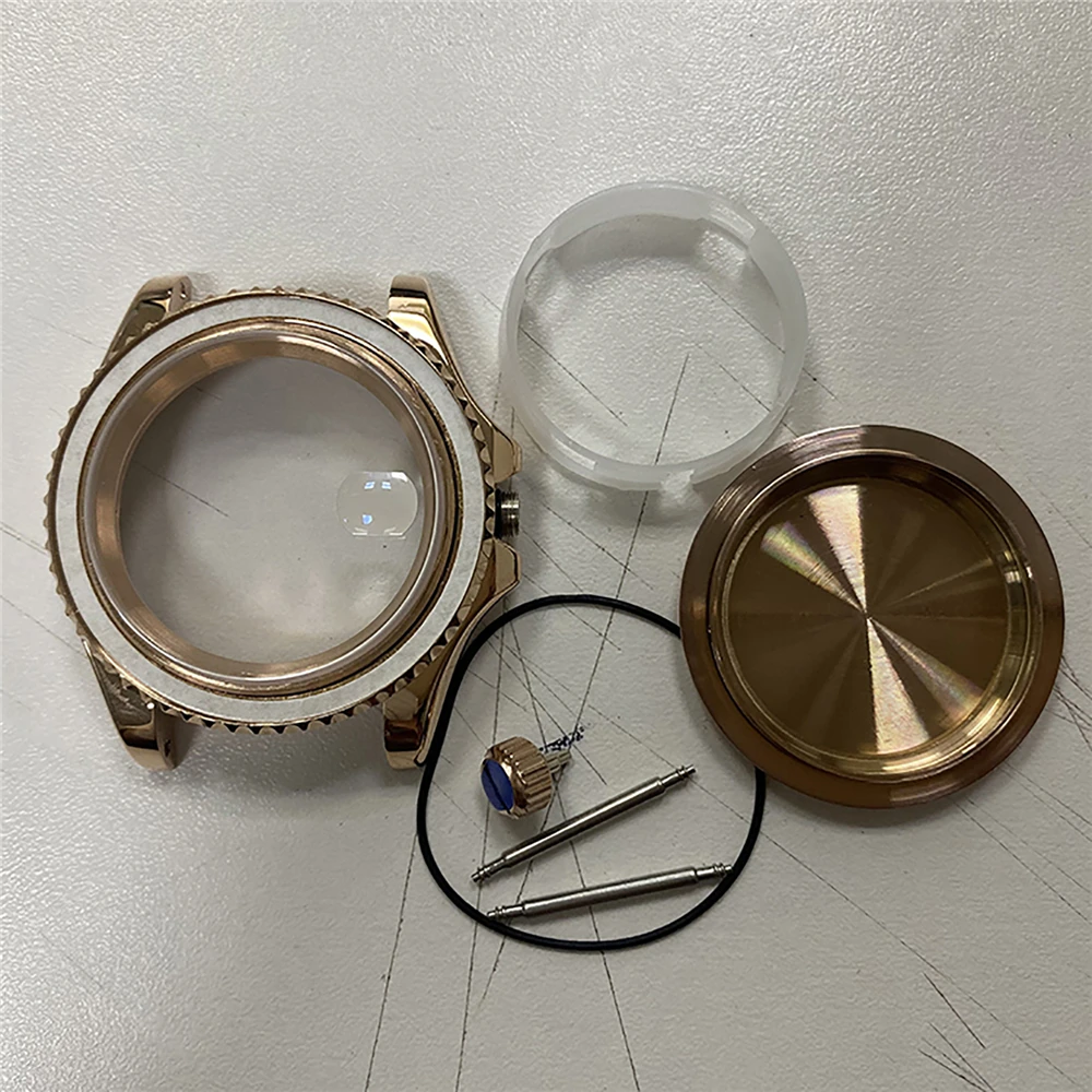 

Rose Gold Watch Case 40MM Stainless Steel for Miyota 8215 8200 821A Watch Movement for Mingzhu 2813 Accessories