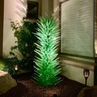 murano floor lamps garden art decoration green blown glass flower trees sculpture for villa home hotel