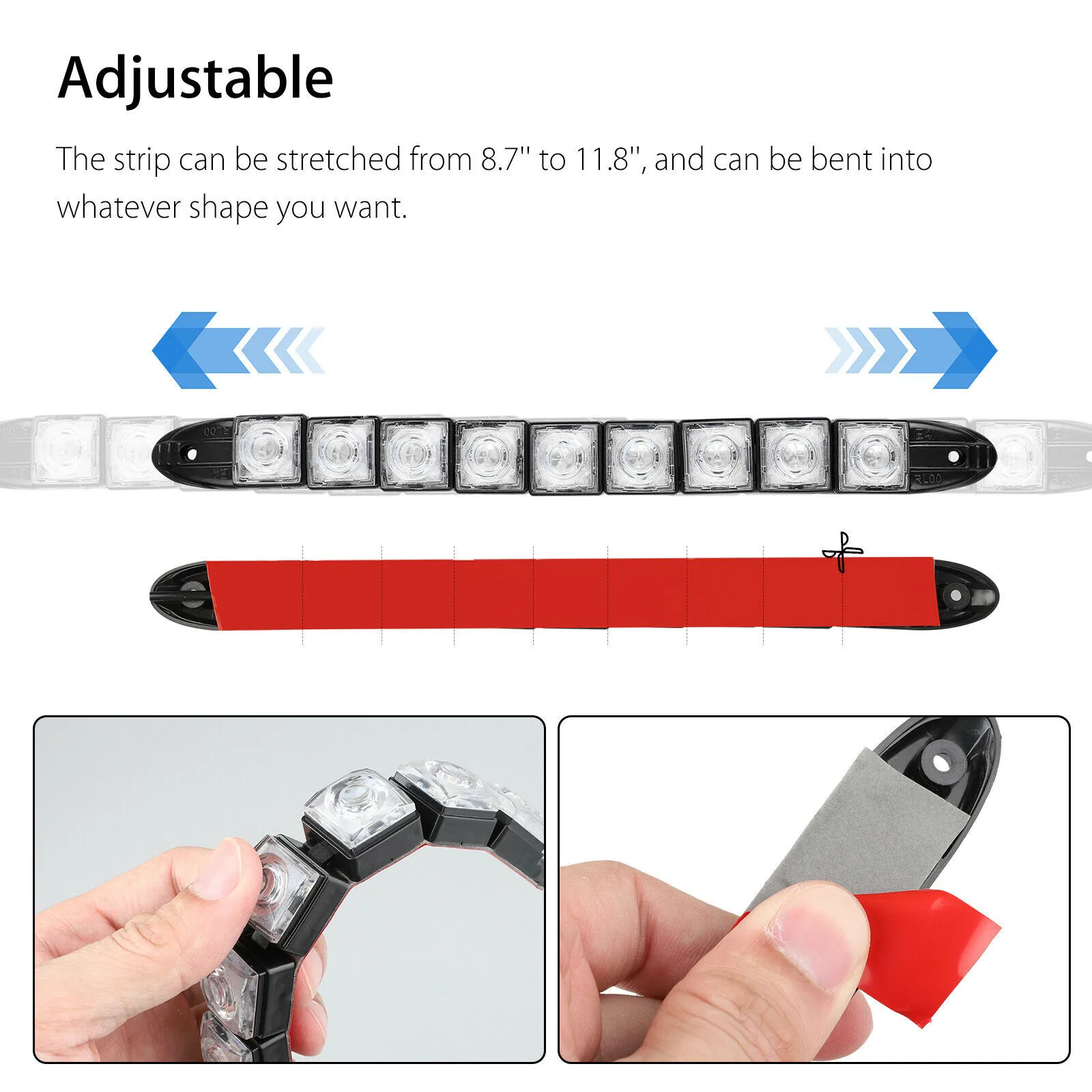 

2pcs Car Light Waterproof Marine Boat Bow Navigation Light LED Strip Kit 12V Red+Green Auto Accessories Screws