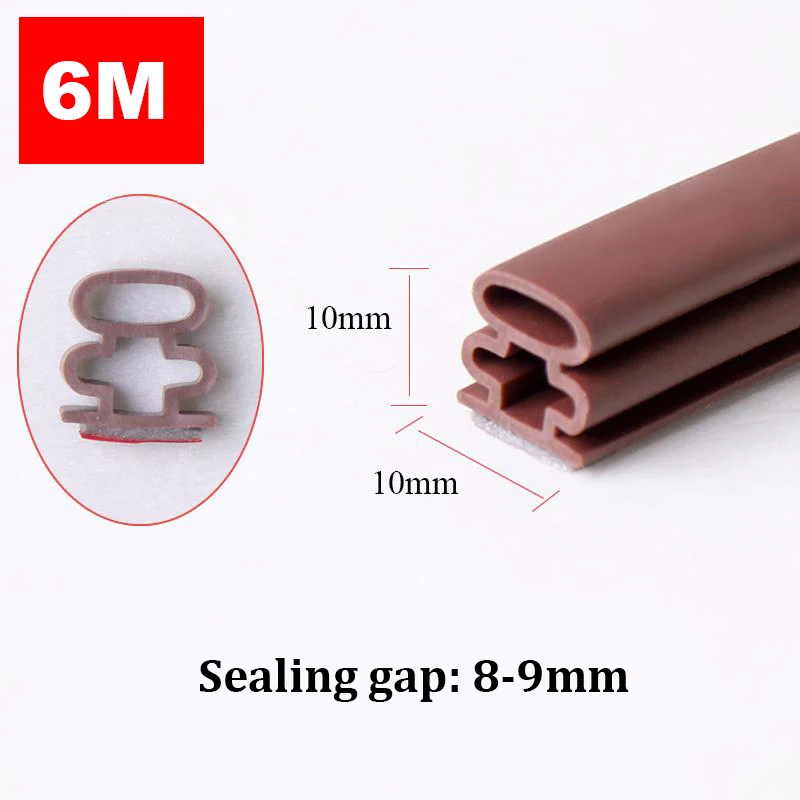 6 м силиконовая резиновая уплотнительная лента, самоклеящаяся лента для дверей, окон, звукоизоляция, защита от атмосферных воздействий, блокировщик зазоров, изоляционная лента типа I