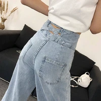 2019 autumn jeans harem casual women pants ankle length vintage loose high waist stretch jeans