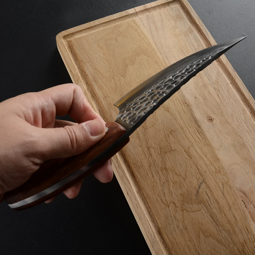 Полный Тан деревянная ручка кованый нож шеф повара обвалки одетые Стальные